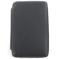 極美品□Dunhill ダンヒル L2KB45A レザー ダブルラウンドファスナー ロゴエンボス オーガナイザー 長財布 トラベルケース ブラック 箱付き メンズ