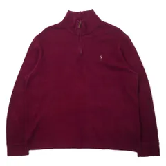 POLO RALPH LAUREN ハーフジップ スウェット L パープル コットン ESTATE RIB スモールポニー刺繍 ビッグサイズ