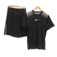 ナイキ NIKE セットアップ スポーツウエア Tシャツ ハーフパンツ M 黒 ブラック 半袖 ハーフ丈 メッシュ /NU