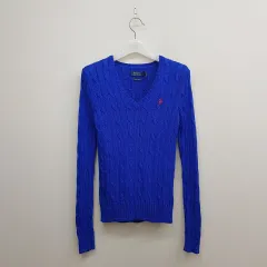 ポロ ラルフローレン ピマコットン ケーブル Vネック ニット Sサイズ