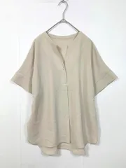 OPAQUE.CLIP オペーク ドット クリップ 637-89001 パール調ボタンスキッパー ブラウス シャツ size38/M/ベージュ ■■レディース