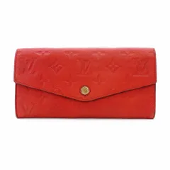 ルイヴィトン LOUIS VUITTON モノグラム アンプラント ポルトフォイユ キューリーズ 長財布 赤 レザー レッド 7-12-747