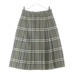 BURBERRYS (バーバリーズ) ノバチェック総柄 プリーツ ミディアム スカート グリーン レディース