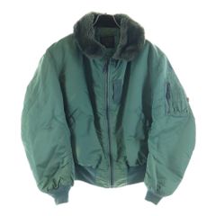 90s ALPHA B-15D USA 50s 復刻 フライトジャケット XL 希少XL✨アルファ B-15D フライトジャケット 襟ボア セージ USA製