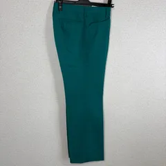 《Men》グリーン スラックス センタープレス フレアシルエット カラーパンツ 美シルエット