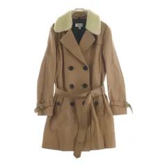 COACH (コーチ) デタッチャブル ボアカラー レザー ダブルブレスト トレンチコート ベージュ 55104のサムネイル