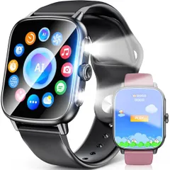 スマートウォッチ 【ChatGPT対話・AI文字盤画像生成・ワンタップ画面アクセス】 スマートウォッチ iPhone対応 アンドロイド対応 Bluetooth通話 10日間連続使用 40日間待機 本物LEDライト ゲーム付き 1.9インチ大画 eb9b8ff5