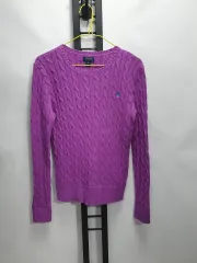ポロラルフローレン ケーブル編みニット コットン ケーブル セーター パープル Girls XL 16