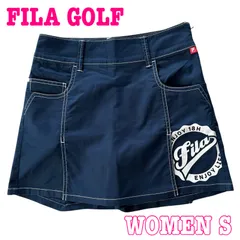 FILA GOLF フィラゴルフ ロゴプリント コットン混 ストレッチ ラップ キュロット S