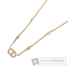 CHRISTIAN DIOR クリスチャンディオール CDロゴ ラインストーン フェイクパール 2連 ネックレス 金属製 レディース [中古]