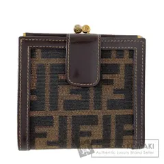 FENDI フェンディ ズッカ柄 二つ折り財布（小銭入れあり） キャンバス レザー レディース [中古]
