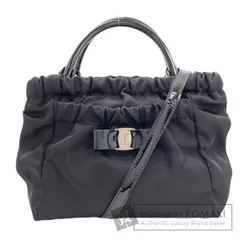 Salvatore Ferragamo サルヴァトーレフェラガモ ヴァラリボン 2WAY ハンドバッグ ナイロン レディース [中古]