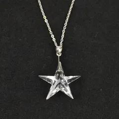 星型 クリスタル ペンダント ネックレス シルバーチェーン スターモチーフ