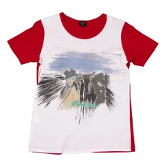 ジャンポールゴルチエ ファムJean Paul GAULTIER FEMME プリント切替Tシャツ 赤白40のサムネイル