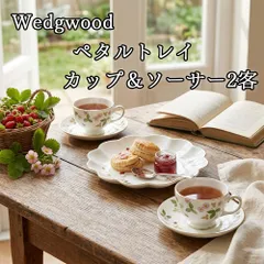 WEDGWOOD ウェッジウッド ワイルドストロベリー カップ＆ソーサー2客 カップ コップ コーヒ碗 ペタルトレイ 皿 中皿 菓子皿 盛り皿 洋食器 ブランド食器 食器セット