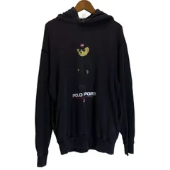 【中古】　POLO by RALPH LAUREN　パーカー　プルオーバー　トップス　裏毛　ブランドロゴ　ポロベア　プリント　古着　/2004