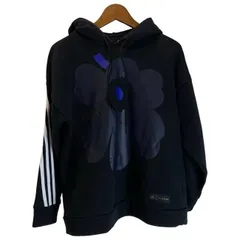 【中古】　adidas　パーカー　プルオーバー　裏起毛　プリント　スポーツ　古着　/2001