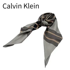 カルバンクライン Calvin Klein スカーフ グレー系 ストライプ 大判のサムネイル