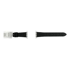 [Meito] Hermes Simple Tour Kilim Black Apple Watch Strap with Silver Hardware 42mm Watch Accessory