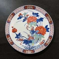 有田焼 峯山窯 飾皿 染錦牡丹花鳥 - メルカリ