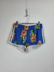アディダス パイナップル ブルー 밴딩 ショートパンツ レディース 28-30 インチ 0407