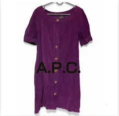 A,P.C.　レディース・　リネン風ロングワンピース　半袖　パープル　サイズM　春・夏　シンプルデザイン　[[a.a.]]のサムネイル