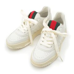 GUCCI グッチ ウェブ ホワイトレザー スニーカー サイズ 26.5 - メルカリ