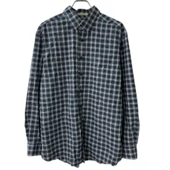 L.L.Bean 長袖 チェックシャツ L ネイビー マルチカラー ボタンダウン 胸ポケット チェック柄 長袖シャツ トップス 春物 a804-5178