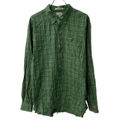 L.L.Bean 長袖 チェックシャツ XL グリーン マルチカラー エルエルビーン ボタンダウン 胸ポケット チェック柄 長袖シャツ 春物 a804-5179のサムネイル