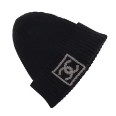 【CHANEL】シャネル ココマーク スポーツライン ウール×シルク×カシミヤ 黒 ユニセックス その他帽子