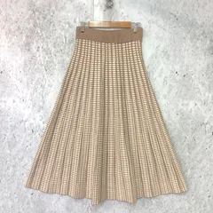 fifth フィフス チェック柄 ニット フレア スカート ベージュ / ブラウン ◇〇