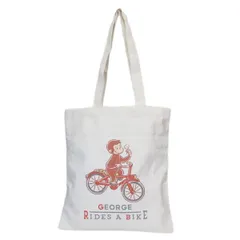 おさるのジョージ トートバッグ オーガニックコットンバッグ 花と自転車  キャラクター