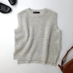 mizuiroind ミズイロインド ニットベスト 透かし編み ウール混 (37Y＋2058)26F