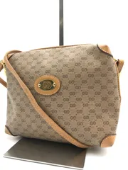 GUCCI　オールドグッチ　ショルダーバッグ　マイクロGG　PVC×レザー　141