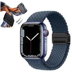 [スマート良品] アップルウォッチ バンド ナイロン 編み込み 伸縮 調整可能 マグネット式 ベルト 男女兼用 通気性 装着簡単 38mm 40mm 41mm 42mm 44mm 45mm 49mm 全機種対応 (42mm/44mm/45mm/49mm/S10