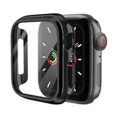 KIMOKU コンパチブル Apple Watch ケース Series SE2/SE/9/8/7/6/5/4 44mm PC+TPE材質 保護ケース 高耐久 耐衝撃 コンパチブルアップルウォッチ ケース超軽量 保護カバー ブラック 0