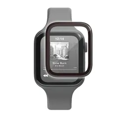 エレコム Apple Watch 画面保護 ガラスフィルム フルカバー 44mm [Apple Watch SE3/SE2/SE Series 6/5/4 対応] 光沢 指紋防止 エアーレス 0.15ｍｍの極薄 アルミフレーム 貼り付けツール付き ブラック 1