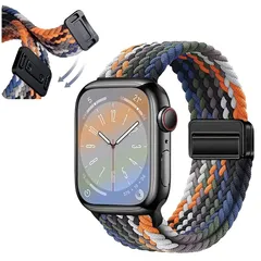 [スマート良品] アップルウォッチ バンド ナイロン 編み込み 伸縮 調整可能 マグネット式 ベルト 男女兼用 通気性 装着簡単 38mm 40mm 41mm 42mm 44mm 45mm 49mm 全機種対応 (38mm/40mm/41mm/Series10