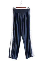 90s ナイキ トラック パンツ メンズ XL オールド ジャージ イージーパンツ ウォームアップ ワイド ストレート サイド開閉 大きいサイズ 紺