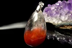 【１点物】AAAカナダ産☆シルバー925 オーラライト23　29x17mm　ドロップ ペンダントトップ パワーストーン 天然石 _PD1073