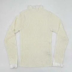 GeeRA　ジーラ　プリーツ付きハイネックリブニット　オフホワイト　Mサイズ　◇〇