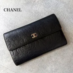 CHANEL シャネル カメリア オーガナイザー ラウンドファスナー長財布 ブラック 黒 レザー ラムスキン ココマーク　a17