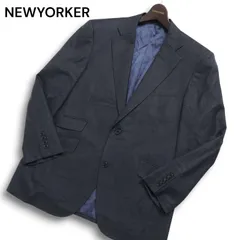 NEWYORKER ニューヨーカー 通年 総裏★ ウール100% テーラード ジャケット Sz.M～L位 メンズ 紺 ネイビー