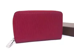 LOUIS VUITTON ルイヴィトン 財布 ジッピーコンパクトウォレット M60424 フューシャ(ワインレッド系) エピ レディース ラウンドファスナー 長財布 シルバー金具 美品