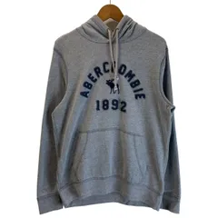 【中古】　Abercrombie & Fitch　パーカー　プルオーバー　トップス　フード　裏起毛　ブランドロゴ　ワッペン　アメカジ　古着　/1582