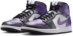 [ナイキ] エア ジョーダン 1 ミッド SE W AIR JORDAN 1 MID SE ホワイト/ダークシルバー/パープル HJ5911-105 28.5cm [28.5 cm]