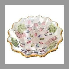 カラフルな葡萄柄ガラスボウル グレープ盛鉢