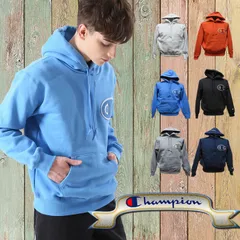 Champion チャンピオン パーカー フーディー スウェット 裏起毛 ビッグCロゴ サガラワッペン スクリプトロゴ刺繍 フーデッドスウェットシャツC3-L119スカイブルー　オックスフォードグレー