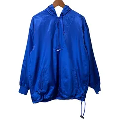 【中古】　NIKE　ナイロンジャンパー　90s vintage　90年代　白タグ　アノラックパーカー　アウター　フード　ハーフジップ　ワンポイント　ブランドロゴ　スウッシュ　刺しゅう　スポーツ　古着　/1301