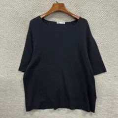 ザラ ZARA ラウンドネック 半袖 ニット L A08728